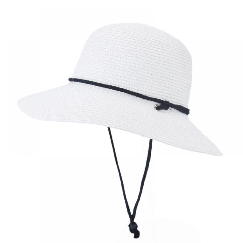 fitup9761 Womens Wide Brim Sun Hat with Wind Lanyard UPF Summer