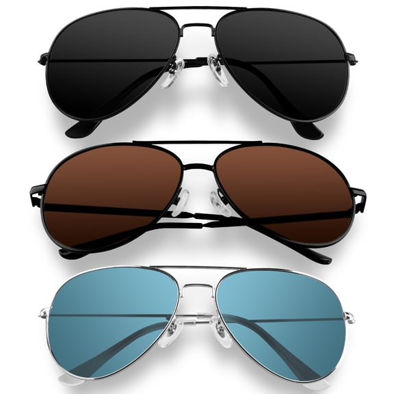 Aviator Sunglasses for Men Polarized UV Protection,AILKIN 3Pack Women Polarized Sunglasses Cycling Sports Sun Glasses Lightweight Aviator Mens Sunglasses for Biking,Hiking,Driving(3-Color)