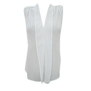 Mogul Women's White Shirt Blouse Sleeveless Summer Style Top