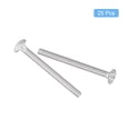 thumbnail image 3 of 1/4-20x3" Carriage Bolt, 25pack Round Head Square Neck Screws, 304 Stainless Steel, Fully Threaded, 3 of 6
