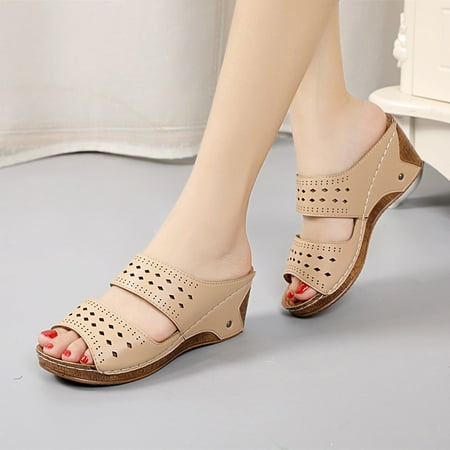 

Tejiojio Sandals Clearance Ladies Thick Bottom Fish Mouth Increased Buckle