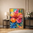 thumbnail image 2 of Framed Canvas Wall Art Vibrant Hibiscus Floral Print for Living Room Decoration - 24"x36" NATURAL, 2 of 8
