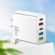 thumbnail image 1 of Cargador de teléfono móvil de varios puertos, cargador rápido de cabeza 3USB + 2C de cinco puertos, 1 of 3