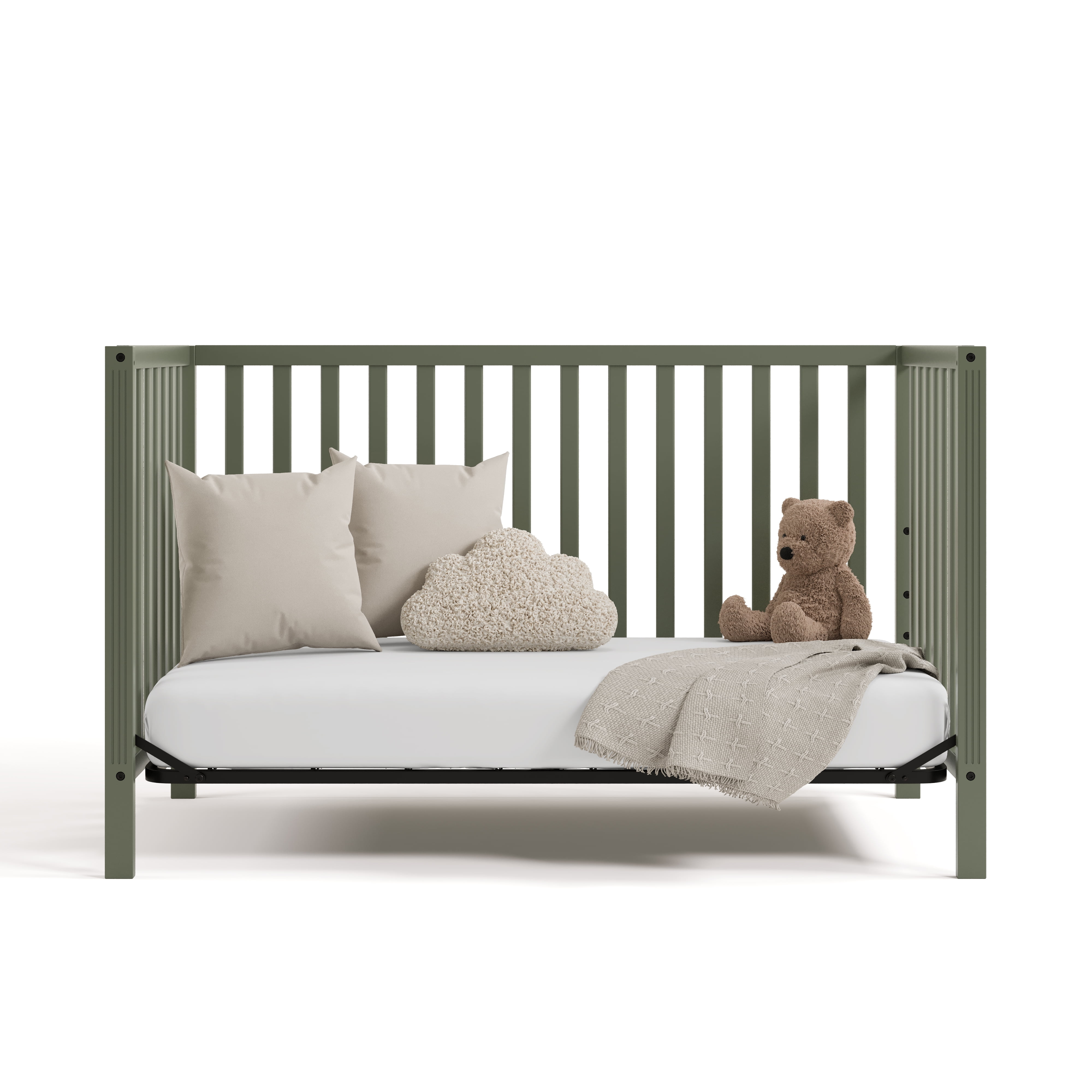 Storkcraft Morningside 5-in-1 Convertible Baby Crib, Olive