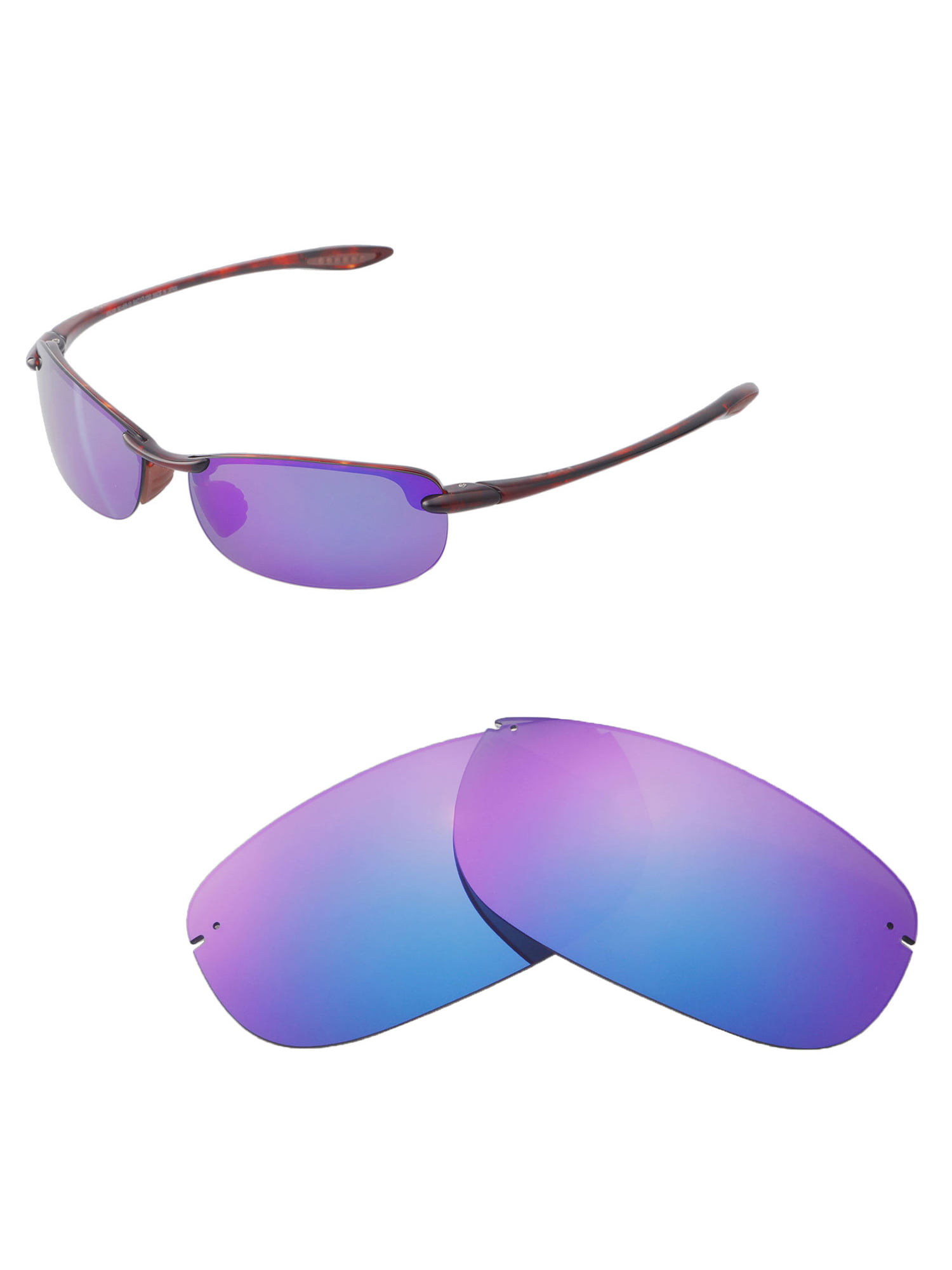 Walleva Polarized Ice Blue Replacement Lenses For Maui Jim Stingray Sunglasses 