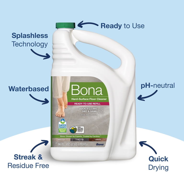 Bona Multi-Surface Floor Cleaner Refill, Stone, Tile, Laminate, 96 Fl Oz photo 2