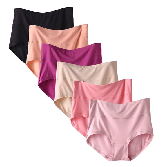 Buankoxy 6 Pack Women's Mid-Rise Stretchy Bamboo Fiber Viscose Panties, Softer Than Cotton,Size 5