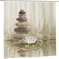 thumbnail image 5 of Zen Stone Shower Curtain Lotus Bathroom Decor Shower Curtain Fabric Polyester Waterproof with Plastic Hooks 72" X 72", 5 of 6