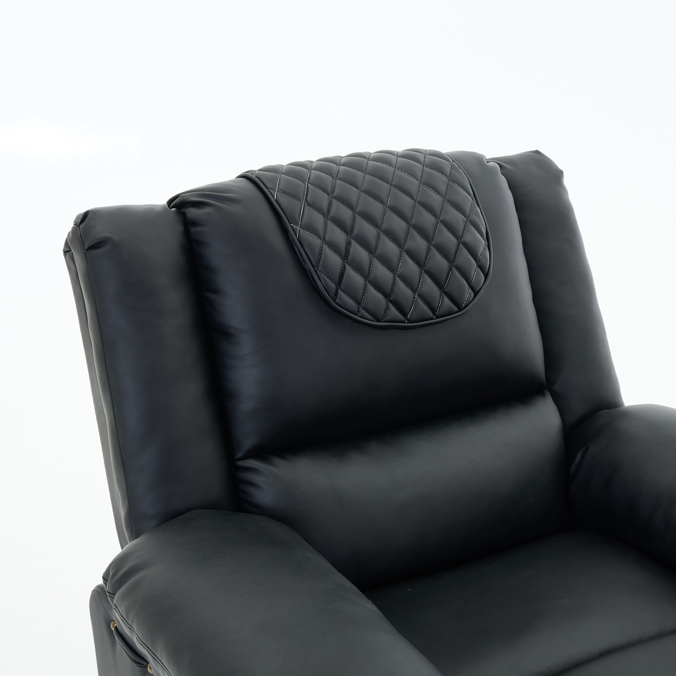 Noble House PU Leather Recliner with Heat & Massage, Remote-Control Assist Chair for Seniors, Black
