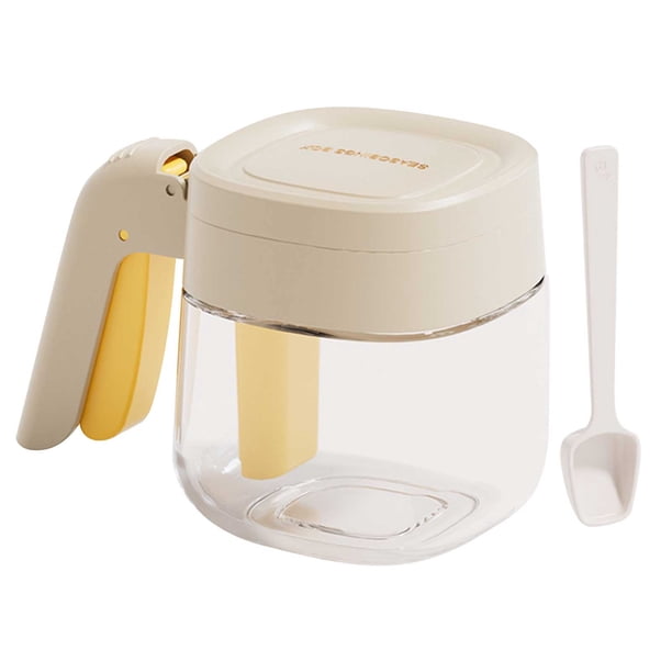 Contenedor de especias de cocina de gran capacidad con asa | Botella organizadora de condimentos con tapa abatible | Soporte duradero con múltiples compartimentos para hierbas y especias para