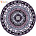 thumbnail image 3 of Spencer 55" Round Mandala Tapestry Indian Beach Throw Blanket Wall Hanging Art Bedspread Hippy Boho Tablecloth, Yoga-Picnic Sheet "Blue-2", 3 of 6
