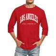 thumbnail image 1 of T-Shirts pour Hommes Manches 3/4 Lettre Nom de Ville Col Ras du Cou Confortable Couleur Unie Coupe Rouge Chandails et T-Shirts Athlétiques d'Automne pour Hommes Taille TG, 1 of 4