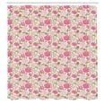 thumbnail image 3 of Ambesonne Peony Shower Curtain, Simplistic Romantic Flowers, 69"Wx70"L, Pink Lime Green, 3 of 5
