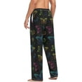 thumbnail image 5 of Men's Pajama Pants with Pockets Sleepwear Lounge Pants Stretch Casual Rainbow Butterfly Black, 5 of 6