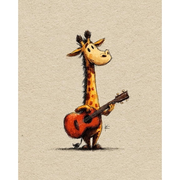 Paint by Numbers for Adults Kids Beginner Giraffe Guitarist DIY Acrylic Painting by Numbers Kits with Brushes Acrylic Pigment Home Decoration Gifts 16 x 20 inch