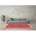 thumbnail image 3 of Ahgly Company Indoor Square Abstract Red Modern Area Rugs, 3' Square, 3 of 4