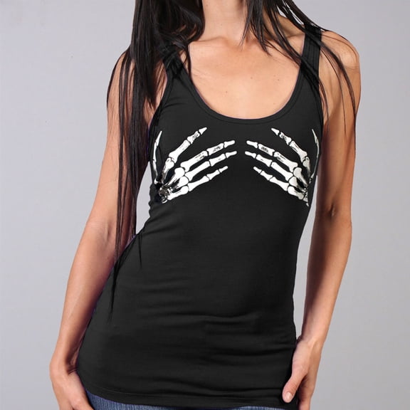 Hot Leathers GLR2074 Ladies Skeleton Hands Tank Top Shirt X-Large