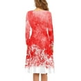 thumbnail image 3 of FKELYI Xmas Music Red Women Dress Size S Stretchy Women Dress Long Sleeve Party Lightweight Christmas Snowflake Swing Dress,Christmas Gift, 3 of 4