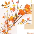 thumbnail image 4 of 15 Inch Artificial Maple Leaf Branches Orange Glossy Berry Twigs Fall Berry Stems Faux Picks and Sprays for Autumn Thanksgiving Christmas Tree DIY Decorations, 4 of 8