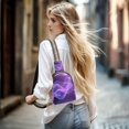 thumbnail image 7 of Stylish Leather Crossbody Bag 8.46x5.9x2.16In Easy To Carry Multi-Purpose Travel Hiking Shopping Fashion Bag Cartoon Purple Curve, 7 of 7