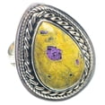 thumbnail image 2 of Atlantisite Ring Size 7.5 (925 Sterling Silver)  - Handmade Boho Vintage Jewelry RING73520, 2 of 2