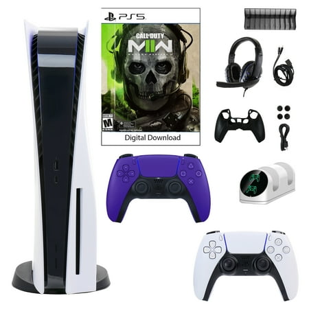 Sony PlayStation 5 Core Console with Call of Duty: Modern Warfare II with Accessories and DualSense Controller in Galactic Purple