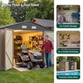 thumbnail image 6 of Homall, Outdoor Storage Shed Metal 10x12FT Tool Shed Brown for Garden, Garage, Patio & Equipment, 6 of 8