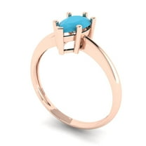 1.0ct pear cut turquoise 18k rose gold Bridal Wedding Engagement Promise Anniversary Ring for Women size 7.25