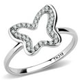 thumbnail image 1 of Alamode DA241-9 Femmes Haute Poli Bague en Acier Inoxydable avec AAA Grade CZ en Clair - Taille 9, 1 of 1