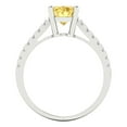 thumbnail image 4 of 2.21 ctw Solitaire with Zirconia Diamond Accents Anniversary Ring for Women | Oval Cut Simulated Yellow Diamond | Hyperallergenic Solid 14K White Gold, 4 of 5