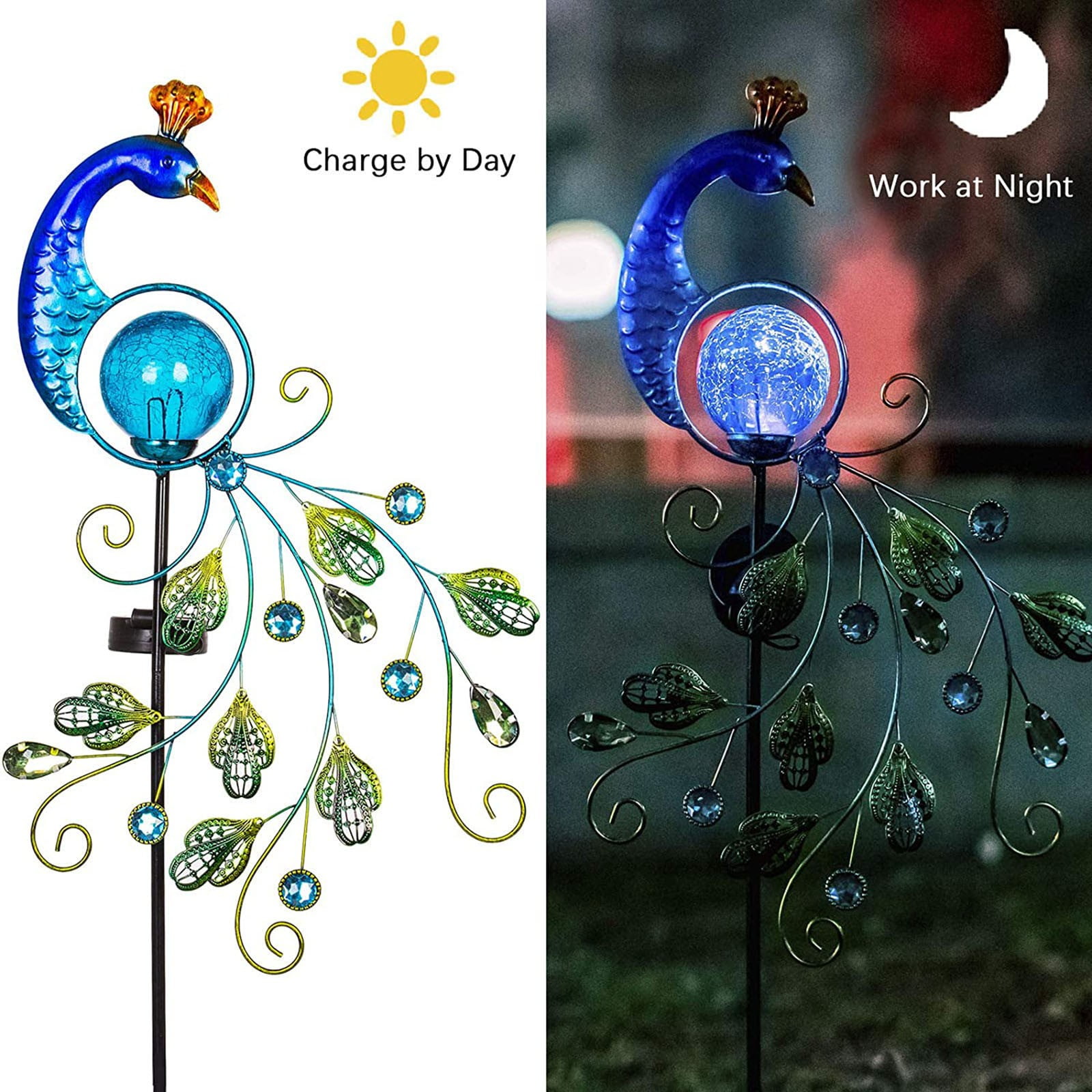 Garden Metal Solar Lights Stake Water Proof Outdoor Lights For Outdoor