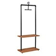 thumbnail image 2 of Furinno FIND03AX Wyatt Industrial Style Garment Rack with Wood Shelves, Antique Espresso, 2 of 5