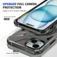 thumbnail image 5 of Armor Stand Case for iPhone 14,[Compatible with MagSafe] Military Shockproof Rugged Phone Case,Magnetic with Car Mount,Built in 360° Rotatable Ring Kickstand For iPhone 14,Gray, 5 of 8