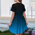 thumbnail image 5 of XADYUY Girls Summer Dress Size 14-16 Casual A-Line Short Sleeve Girls Tshirt Dresses Gradient Crew Neck Sundresses Swing Dresses with Pockets,9-10Years,Royal Blue, 5 of 5