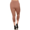 thumbnail image 3 of LAVRA Women's Plus Size Capri Legging Cropped Solid Stretchy Nylon Pants, 3 of 3