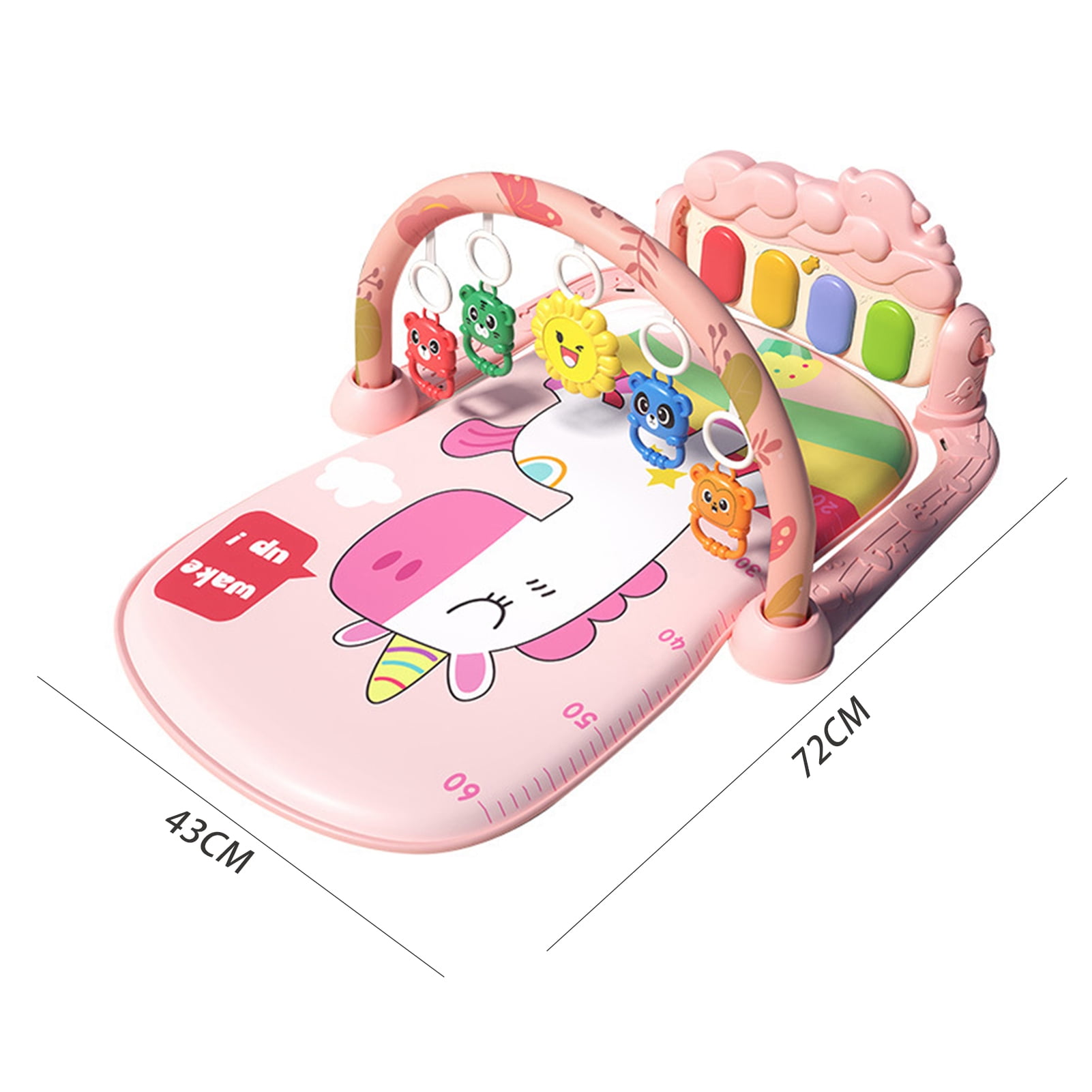 YIFAEUX Baby Gym Play Mat And Piano Gym with Tummy Time Mat Interactive Musical Toys Creative Activity Center for Infants Toddlers Sensory Development Motor Skills Training Birthday Gift