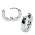 thumbnail image 2 of Polished Rhodium Plated Sterling Silver Huggie Hoop Earrings - JAVA01267RHER, 2 of 3