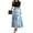 Sky Blue, variant on TQWQT Modest Dresses for Women Short Sleeve Floral Print Office Maxi Dresses Empire Waist Trendy Patchwork Ruffle Hem A Line Dresses Fashion Teacher Clothes Orange S