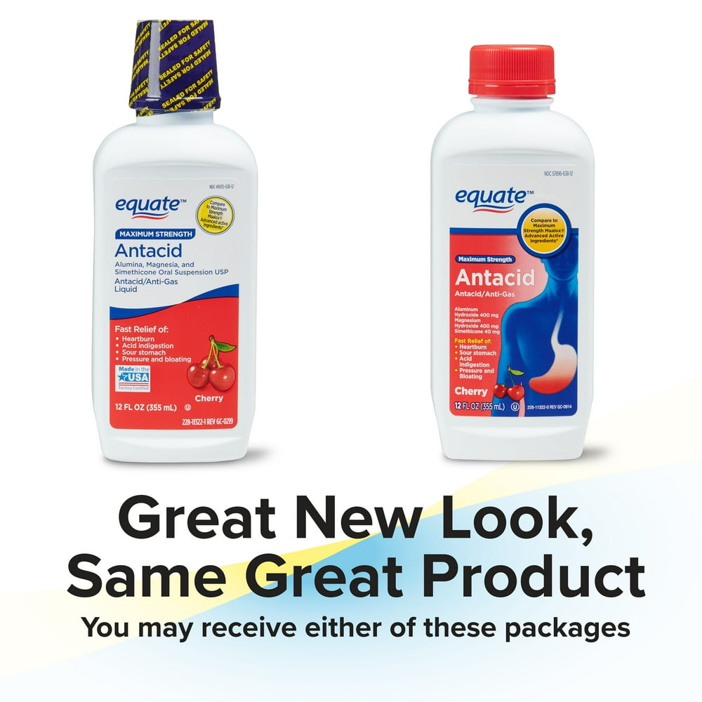 Equate Maximum Strength Antacid Liquid, Cherry, 12 fl. Oz. Walmart