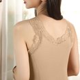 thumbnail image 5 of Timegrad Womens Tank Tops Lace V Neck Slim Fleece Warm Blouse Fall Winter Sleeveless Thermal Underwear, 5 of 7