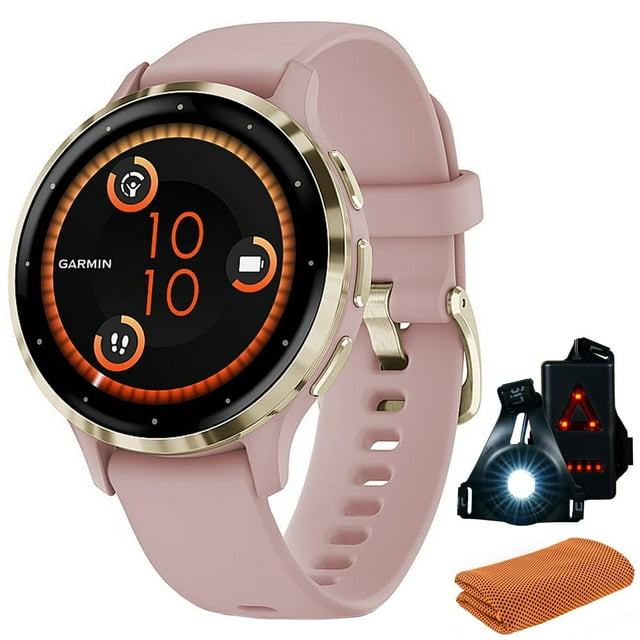 Reloj inteligente Garmin Venu 3S de 41 mm de acero dorado con funda Dust Rose