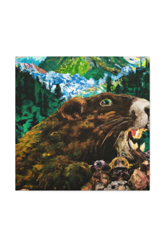 Marmot in a Baroque. - Canvas