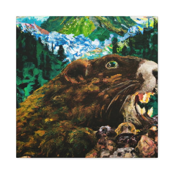 Marmot in a Baroque. - Canvas