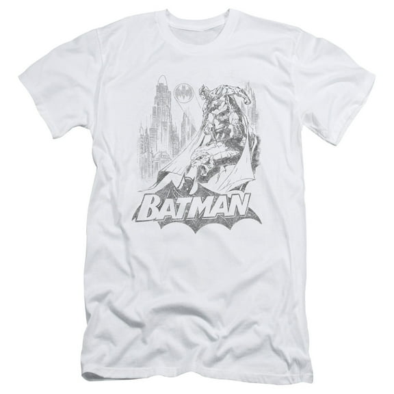 Batman Bat Sketch S/S Adult 30/1 T-Shirt White
