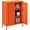 Orange, variant on Bevivog Orange Metal Locker Cabinet with 2 Doors and 2 Adjustable Shelves, Small Accent Cabinet Bathroom Floor Storage Cabinets Short Sideboard for Entryway, Living Room, Hallway