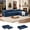 Blue, variant on 108" W Corduroy Convertible Futon Sofa Bed, Oversized Folding Sofa with Chaise & Pillows, No Assembly Required, Fixed-Shape Frame, Floor Lazy Boneless Couch for Living Room/Apartment