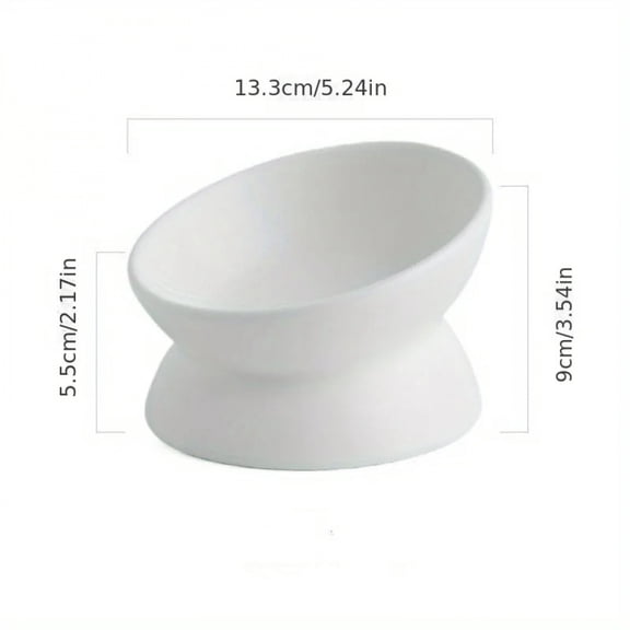 Ceramic Raised Cat Bowl Set - Stress-Free Elevated Pet Feeding Tray for Cats and Small Dogs, Dishwasher Safe