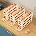 thumbnail image 5 of 4 Tiers Egg Holder for Fridge,Egg Dispenser for Refrigerator,4 Tier Rolling Egg Holder Dispenser,30 Eggs Fridge Egg Rack Large Capacity Egg Dispenser for Refrigerator (Yellow*2), 5 of 5
