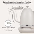 thumbnail image 4 of BUYDEEM Gooseneck Electric Pour-Over Kettle, Stainless Steel Coffee Tea Kettle with Variable Temperature Control, Oatmeal White, 4 of 7