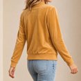 thumbnail image 6 of Kukoosong Women's Velvet Bomber Jacket, Long Sleeve Full Zip Up Stand Collar Velour Coat with Pockets, Slim Casual Lightweight Outerwear for Spring Fall Daily Wear, 6 of 7